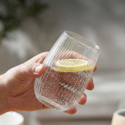 Sada 6 ks průhledných skleněných sklenic, objem 400 ml