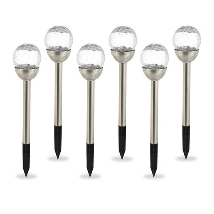 6er Set runde Solarlampen
