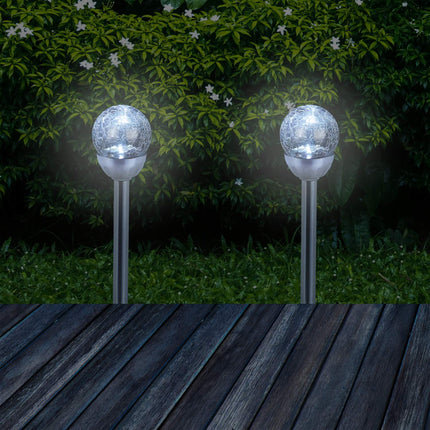 6er Set runde Solarlampen