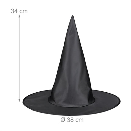 Set of 6 witch hats in black