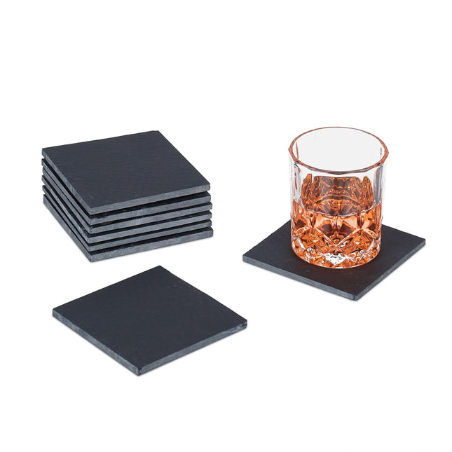 Set of 8 coasters in slate