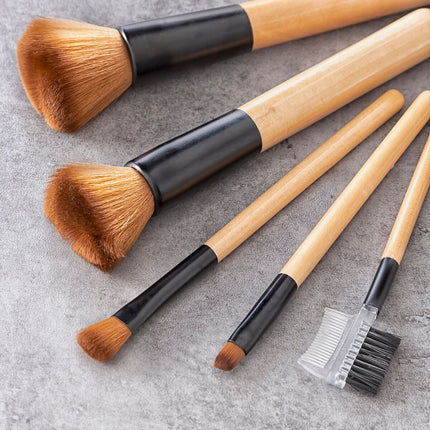 Sada dřevěných kosmetických štětců s pouzdrem Miset InnovaGoods 5 ks