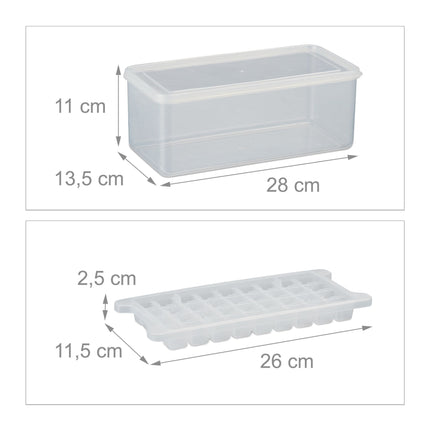 Sada forem na ledové kostky s boxem a víkem