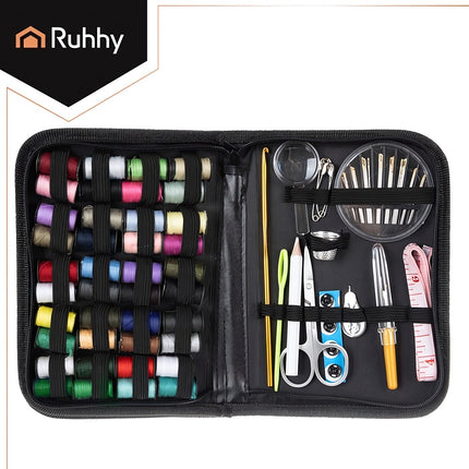 Sewing Kit 128 Pieces with Organiser Case and Needles, Threads, Multicolour