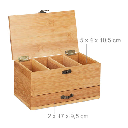 Šicí box s přihrádkami z bambusu