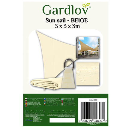 Stínící plachta 3x3x3 béžová Gardlov 23146