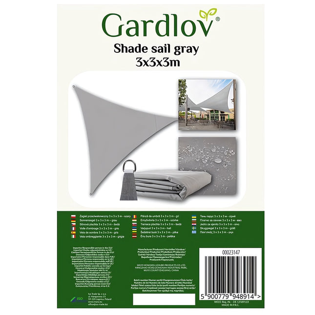 Stínící plachta 3x3x3m šedá Gardlov 23147