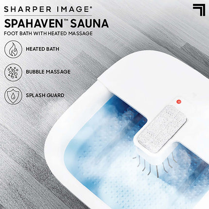 Sharper Image Hydro Foot Spa with Bubble Massage and Heating, Massage Rollers