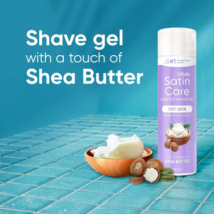 Gel na holení pro ženy, bambucké máslo, suchá pleť, 200ml