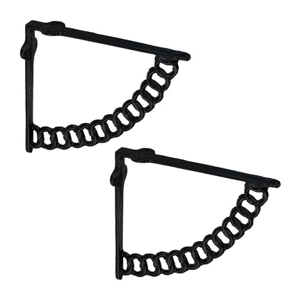 Shelf Brackets, Chain Design, Cast Iron, Set of 2