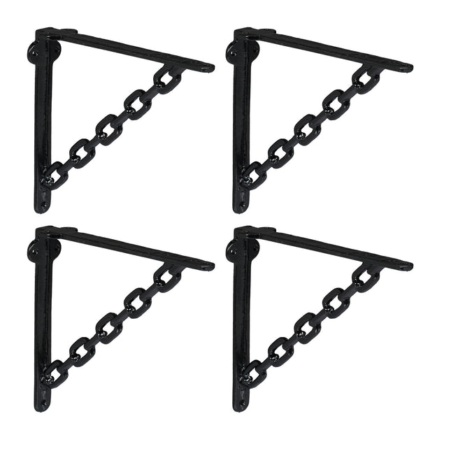 Plankdragers, kettingontwerp, gietijzer, set van 4