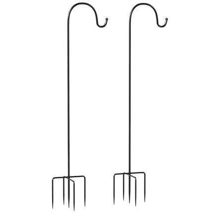 Zahradní háky, 160cm, 2 ks, černý kov, 5 hrotů