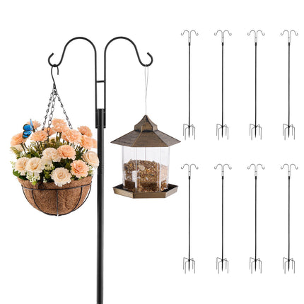 Shepherd Hooks, 8-Pack Double Hook 76-Inch Steel Poles