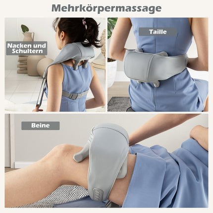 Shiatsu masážní přístroj na krk a ramena, 4D hluboká tkáň, bezdrátový