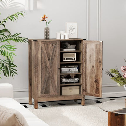 Shoe Cabinet With Doors, 6-Tier Adjustable Shelves