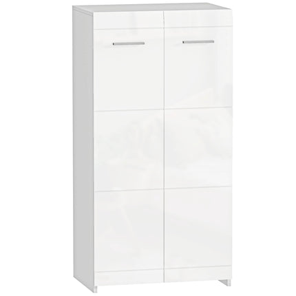 Shoe Cabinet with Adjustable Shelves, Glossy White, Holds 10 Pairs
