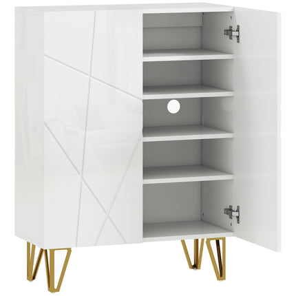 Shoe Cabinet with Adjustable Shelves, White, 72 x 31.5 x 95 cm