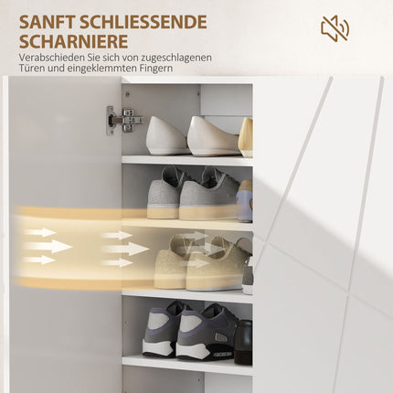 Shoe Cabinet with Adjustable Shelves, White, 72 x 31.5 x 95 cm