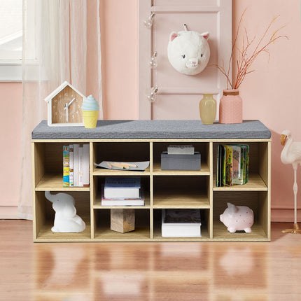 Shoe Storage Bench With 10-Cube Organizer, 41 Inch