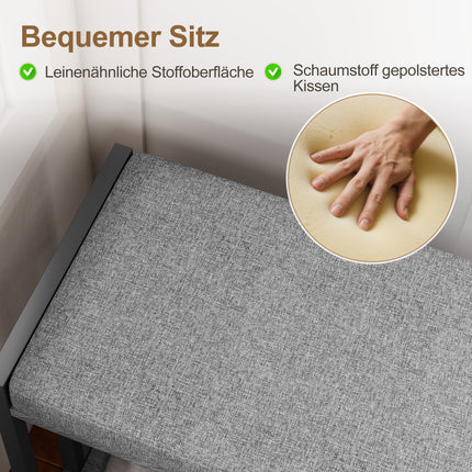 Úložná lavice na boty s polstrem, 3patrový design, šedá