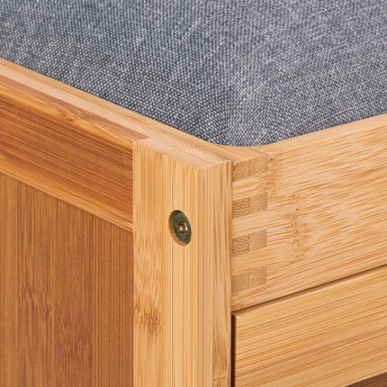 Shoe bench with gray seat
