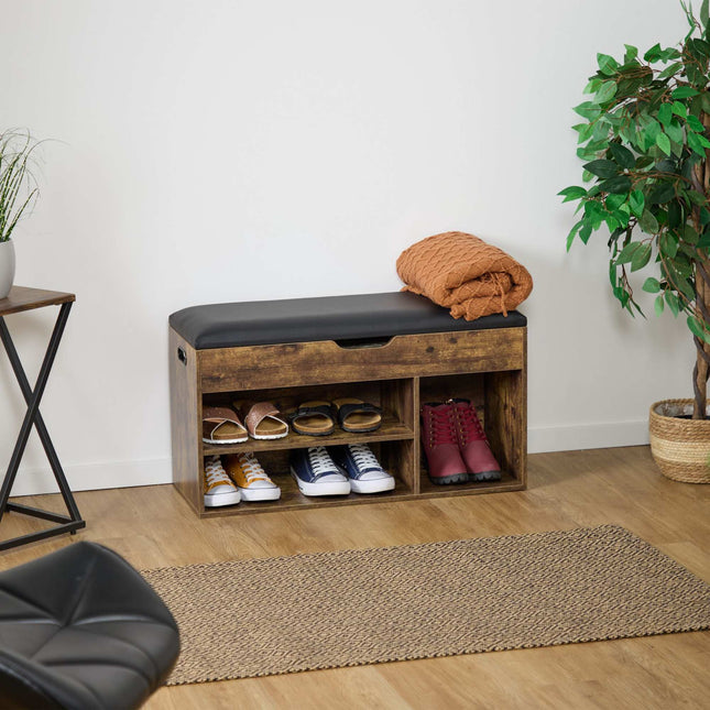 Shoe bench with seat and storage