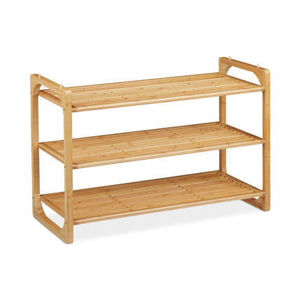 Shoe rack bamboo stackable
