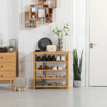 Bambusový botník - 5 pater, na 20 párů, přírodní