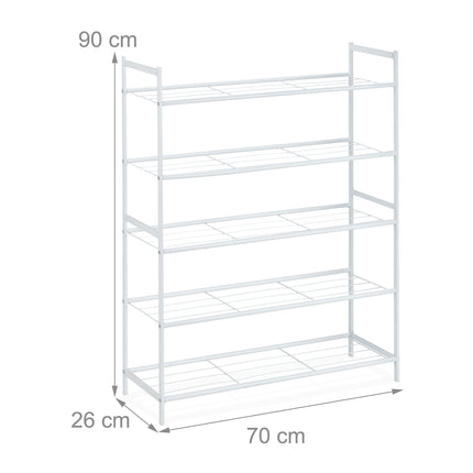 Shoe shelf in metal with 5 shelves