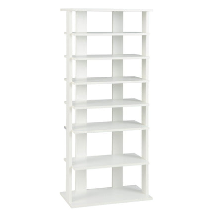 Stojan na boty 7patrový botník v retro stylu 45 x 25 x 110.5 cm bílá