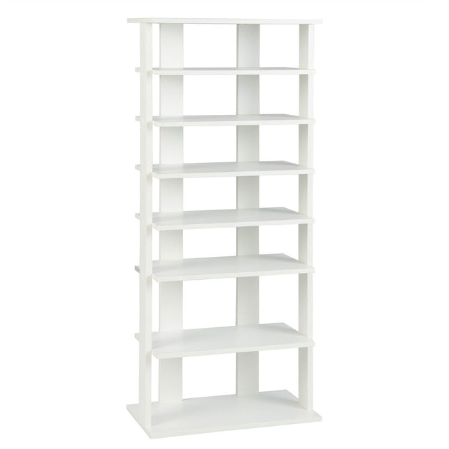Stojan na boty 7patrový botník v retro stylu 45 x 25 x 110.5 cm bílá