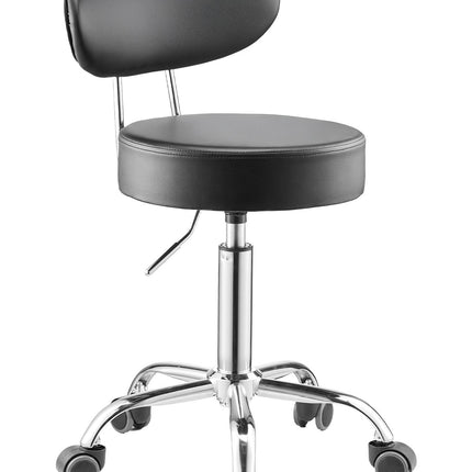 Shop Stool with Backrest – Pneumatic Rolling, 300 lb