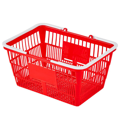 Shopping Baskets With Handles, 12-Pack 21L Stackable, Red
