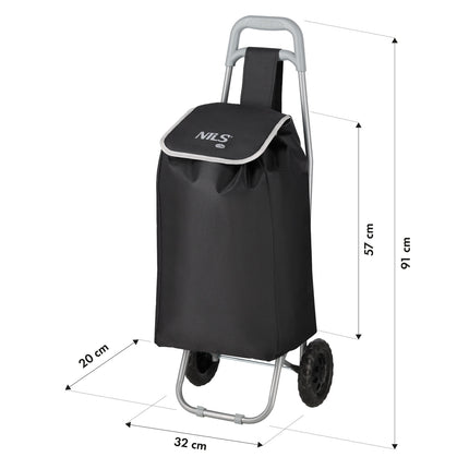 Nákupní vozík, objem 40L, černý