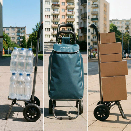 Nákupní taška na kolečkách 40L, termo, skládací, tyrkysová