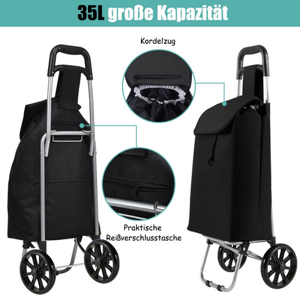 Nákupní taška na kolečkách, skládací 32.8L, 35kg, 2 kolečka