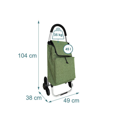 Nákupní taška na kolečkách do schodů, 45L, termo taška