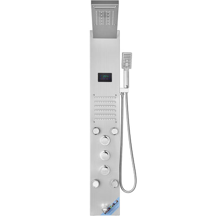 Shower Panel System, 6 Modes, LED Display, Stainless Steel