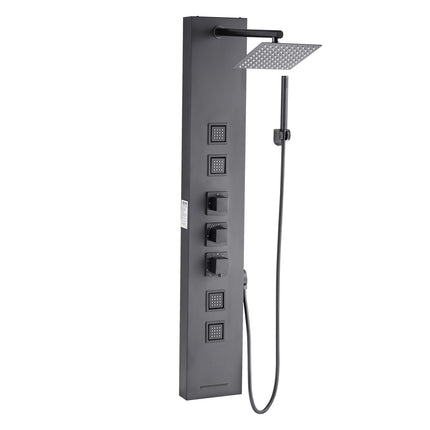 Shower Panel Tower, Rainfall Head, Thermostatic, 4 Jets