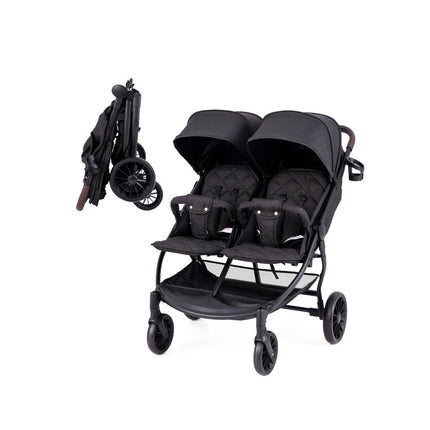 Sourozenecký kočárek skládací dvojkočárek s nastavitelným opěradlem přenosný dvojče buggy tmavě šedá