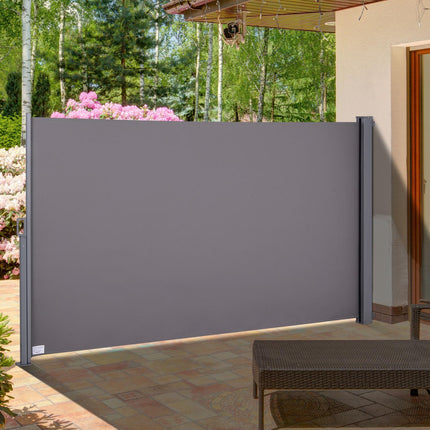 Šedá polyesterová boční markýza, 300x200cm, ochrana soukromí a proti slunci