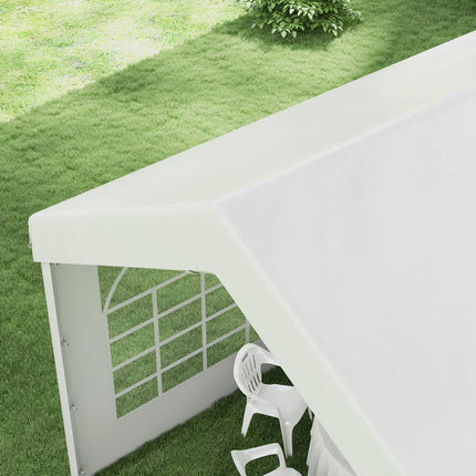 Pavilion side panel with window, 6x2m Waterproof White