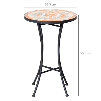 Kulatý zahradní stůl odolný vůči počasí – 35.5 cm, žlutá/šedá