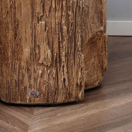 Tree stump side table, waterproof, 4 adjustable feet, 37x37x43 cm