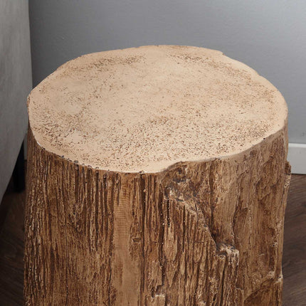Tree stump side table, waterproof, 4 adjustable feet, 37x37x43 cm