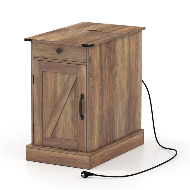 Bijzettafel met oplaadstation en verstelbare plank