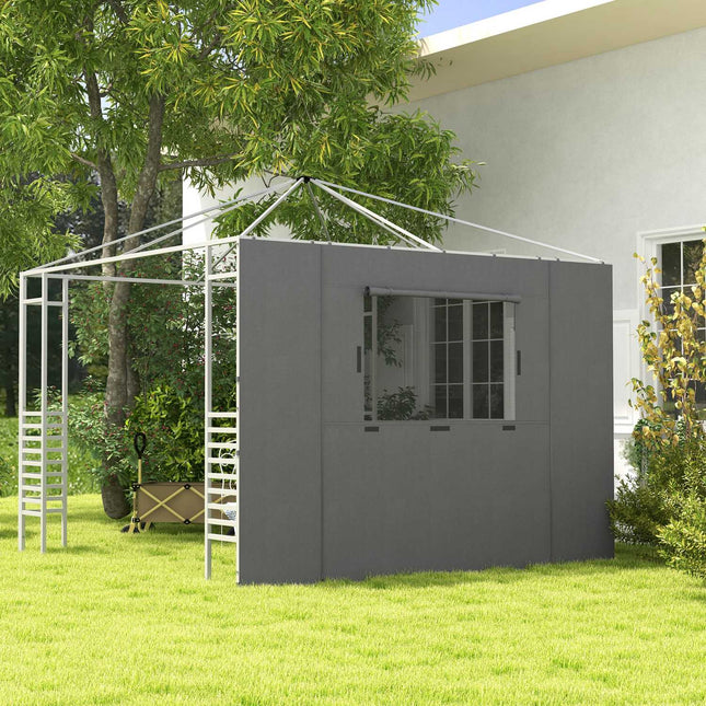 Boční stěny k altánu, síťované okno, tmavě šedá, 2.95x2.95M