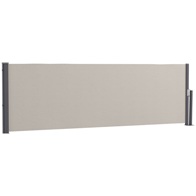 Zatahovací světle šedá zahradní markýza 300 x 100 cm, ochrana proti UV a větru