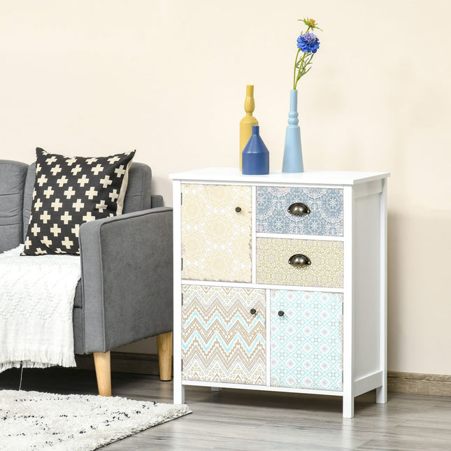 Barevná dřevěná komoda Shabby Chic – 68x34x80 cm