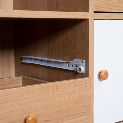 Komoda s otevřenými přihrádkami, skandinávský design, přírodní bílá